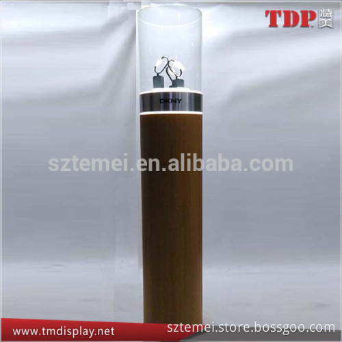 Rotating round Acrylic led display POP floor stand